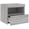 Yöpöytä LED-valoilla harmaa Sonoma 50x40x45 cm