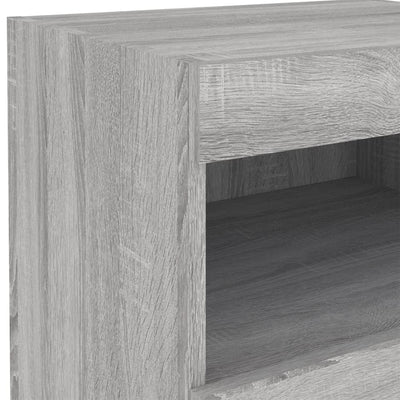 Yöpöytä LED-valoilla harmaa Sonoma 50x40x45 cm