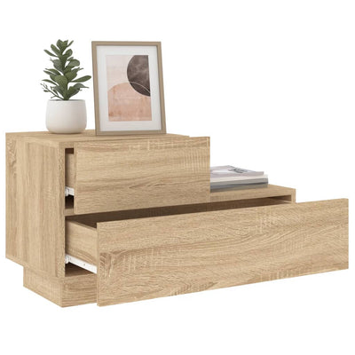 Yöpöytä LED-valoilla Sonoma-tammi 70x36x40,5 cm