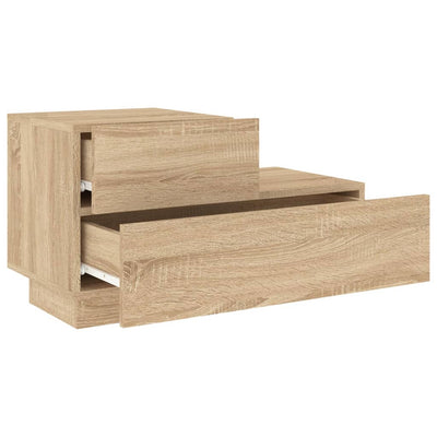 Yöpöytä LED-valoilla Sonoma-tammi 70x36x40,5 cm