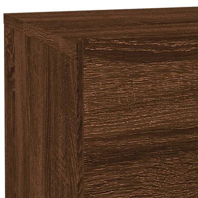 Yöpöytä LED-valoilla ruskea tammi 70x36x40,5 cm