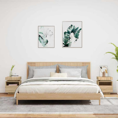 Sonoma-tammi yöpöytä led-valoilla Barber 40x39x48,5cm (2 kpl)