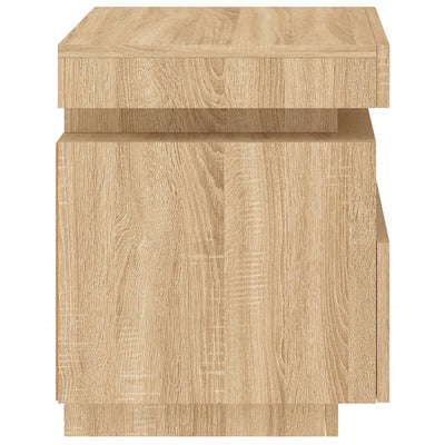 Yöpöytä LED-valoilla 2 kpl Sonoma-tammi 40x39x48,5 cm