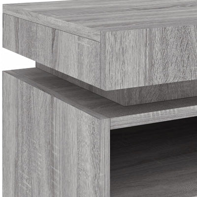 Yöpöytä LED-valoilla harmaa Sonoma 40x39x48,5 cm