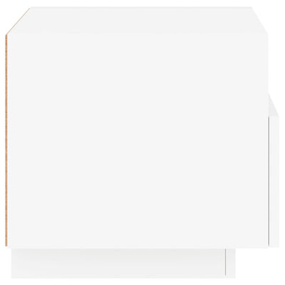 Yöpöytä LED-valoilla valkoinen 40x39x37 cm