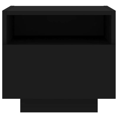 Yöpöytä LED-valoilla 2 kpl musta 40x39x37 cm