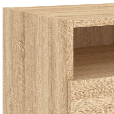 Yöpöytä LED-valoilla Sonoma-tammi 40x39x37 cm