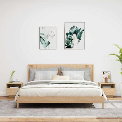 Sonoma-tammi yöpöytä led-valoilla Scumpita 40x39x37cm (2 kpl)