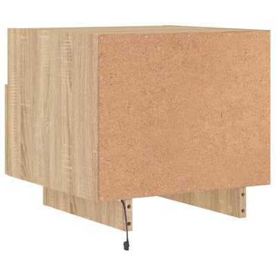 Yöpöytä LED-valoilla 2 kpl Sonoma-tammi 40x39x37 cm