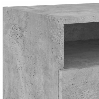 Yöpöytä LED-valoilla 2 kpl betoninharmaa 40x39x37 cm