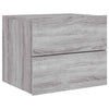 Seinäkiinnitettävä yöpöytä LED-valoilla harmaa Sonoma