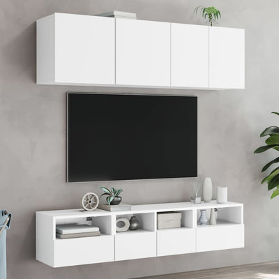 TV-seinäkaapit 2 kpl valkoinen 40x30x30 cm tekninen puu