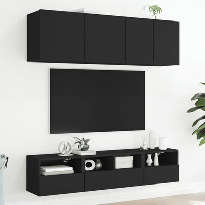 TV-seinäkaappi musta 40x30x30 cm tekninen puu