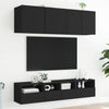 TV-seinäkaapit 2 kpl musta 40x30x30 cm tekninen puu