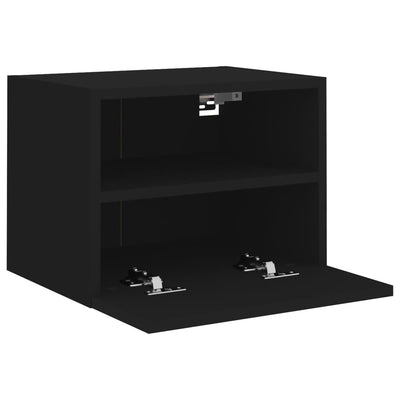 TV-seinäkaapit 2 kpl musta 40x30x30 cm tekninen puu