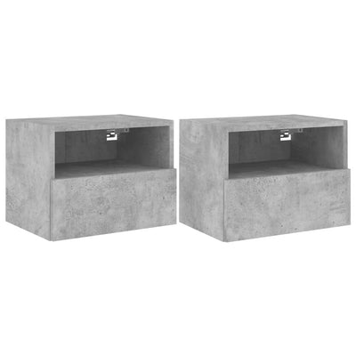 TV-seinäkaapit 2 kpl betoninharmaa 40x30x30 cm tekninen puu