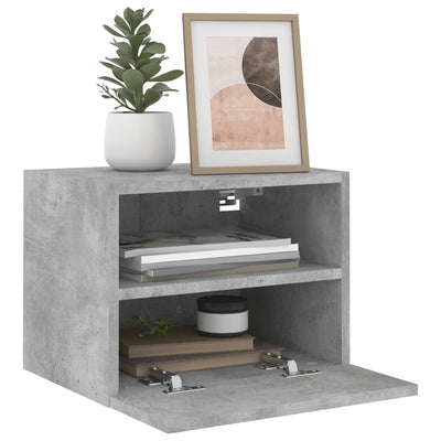 TV-seinäkaapit 2 kpl betoninharmaa 40x30x30 cm tekninen puu