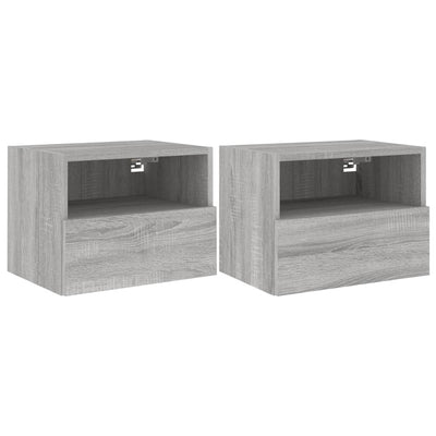 TV-seinäkaapit 2 kpl harmaa Sonoma 40x30x30 cm tekninen puu