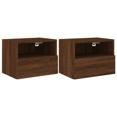 TV-seinäkaapit 2 kpl ruskea tammi 40x30x30 cm tekninen puu