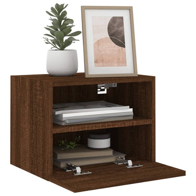 TV-seinäkaapit 2 kpl ruskea tammi 40x30x30 cm tekninen puu