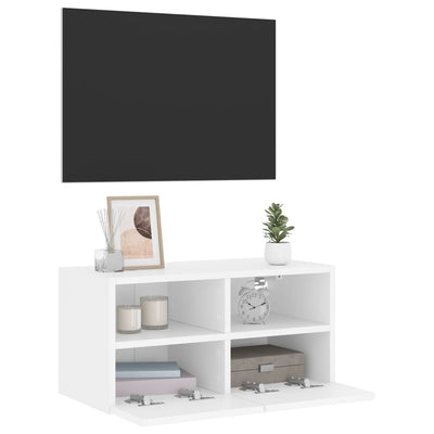 TV-seinäkaappi valkoinen 60x30x30 cm tekninen puu
