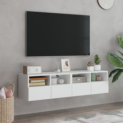 TV-seinäkaapit 2 kpl valkoinen 60x30x30 cm tekninen puu