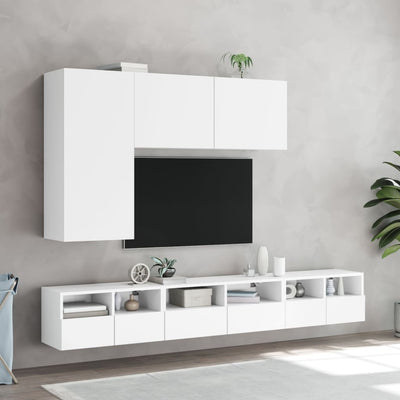 TV-seinäkaapit 2 kpl valkoinen 60x30x30 cm tekninen puu