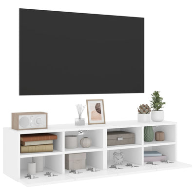 TV-seinäkaapit 2 kpl valkoinen 60x30x30 cm tekninen puu