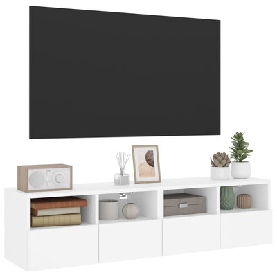 TV-seinäkaapit 2 kpl valkoinen 60x30x30 cm tekninen puu