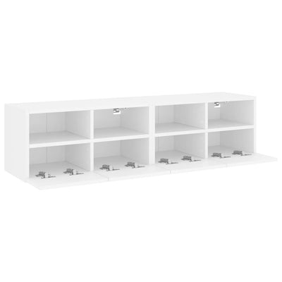 TV-seinäkaapit 2 kpl valkoinen 60x30x30 cm tekninen puu