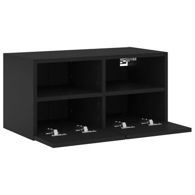 TV-seinäkaappi musta 60x30x30 cm tekninen puu