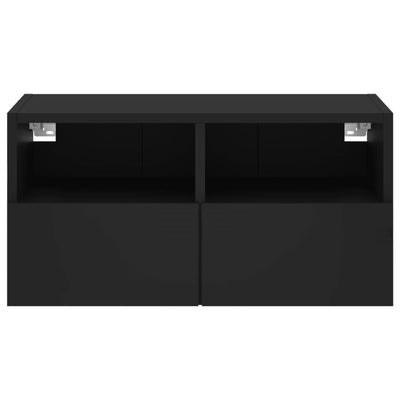 TV-seinäkaappi musta 60x30x30 cm tekninen puu