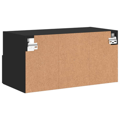 TV-seinäkaappi musta 60x30x30 cm tekninen puu