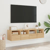 TV-seinäkaapit 2 kpl Sonoma-tammi 60x30x30 cm tekninen puu