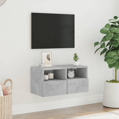 TV-seinäkaappi betoninharmaa 60x30x30 cm tekninen puu