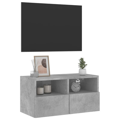 TV-seinäkaappi betoninharmaa 60x30x30 cm tekninen puu