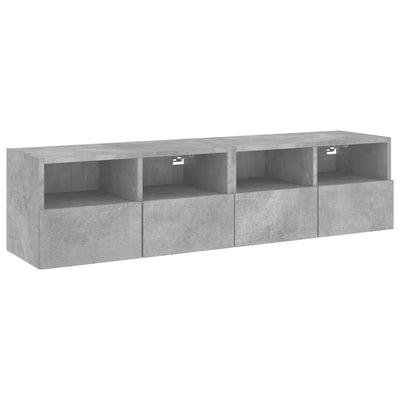 TV-seinäkaapit 2 kpl betoninharmaa 60x30x30 cm tekninen puu