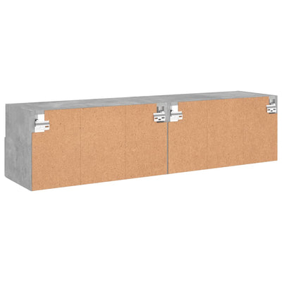 TV-seinäkaapit 2 kpl betoninharmaa 60x30x30 cm tekninen puu