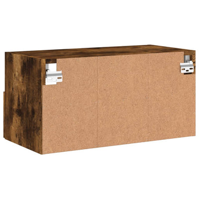 TV-seinäkaappi savutammi 60x30x30 cm tekninen puu