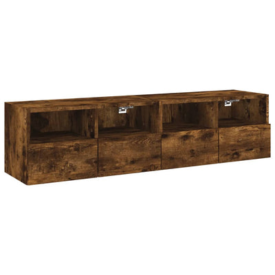 TV-seinäkaapit 2 kpl savutammi 60x30x30 cm tekninen puu