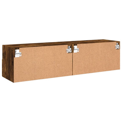 TV-seinäkaapit 2 kpl savutammi 60x30x30 cm tekninen puu