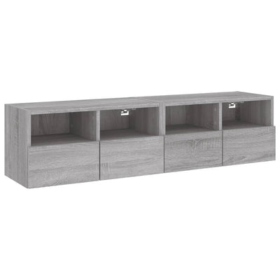 TV-seinäkaapit 2 kpl harmaa Sonoma 60x30x30 cm tekninen puu