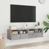 TV-seinäkaapit 2 kpl harmaa Sonoma 60x30x30 cm tekninen puu