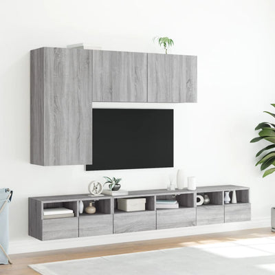 TV-seinäkaapit 2 kpl harmaa Sonoma 60x30x30 cm tekninen puu