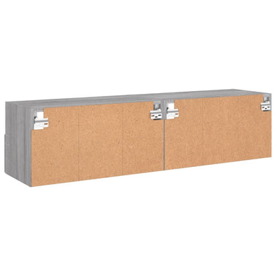 TV-seinäkaapit 2 kpl harmaa Sonoma 60x30x30 cm tekninen puu