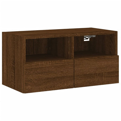 TV-seinäkaappi ruskea tammi 60x30x30 cm tekninen puu