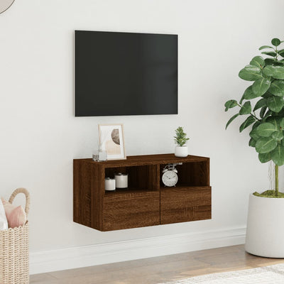 TV-seinäkaappi ruskea tammi 60x30x30 cm tekninen puu