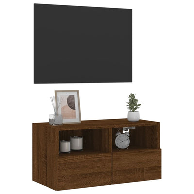TV-seinäkaappi ruskea tammi 60x30x30 cm tekninen puu