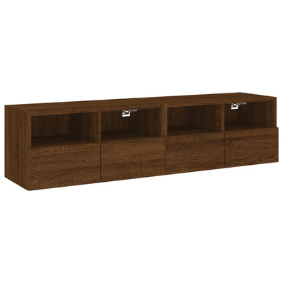 TV-seinäkaapit 2 kpl ruskea tammi 60x30x30 cm tekninen puu