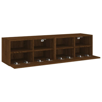 TV-seinäkaapit 2 kpl ruskea tammi 60x30x30 cm tekninen puu